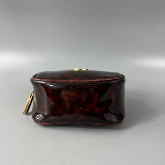 Tory Burch Clear Tortoise Shell PVC Small Zip Cosmetic Bag - Picture 10 of 14